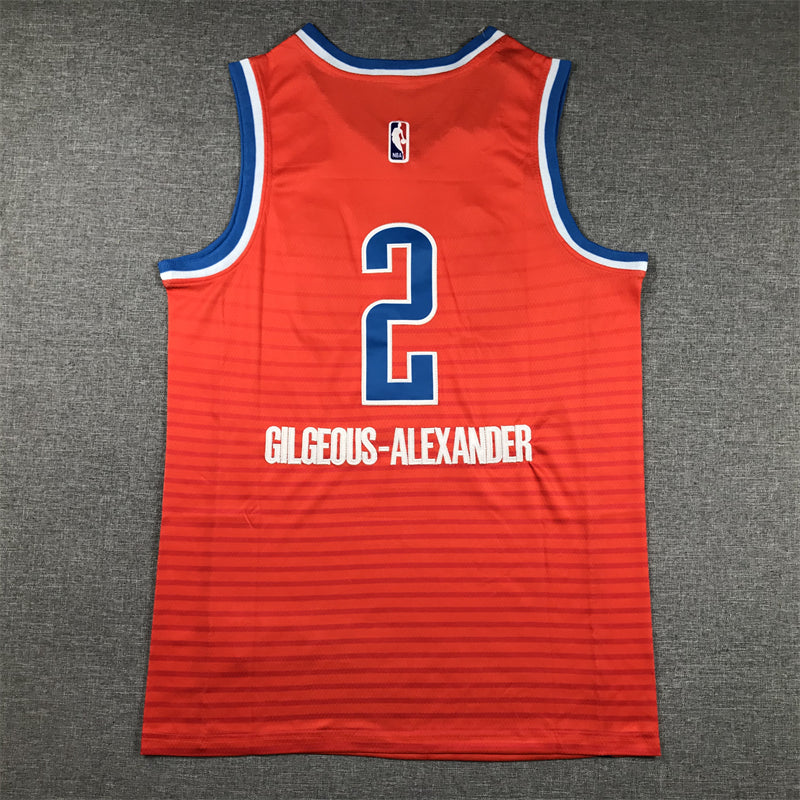 Men's Oklahoma City Thunder Shai Gilgeous-Alexander #2 Orange 2022/23 Swingman Jerseys - Statement Edition