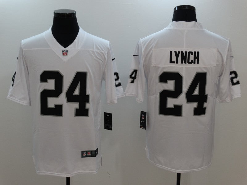 Men's Las Vegas Raiders Marshawn Lynch #24 White Game Jerseys
