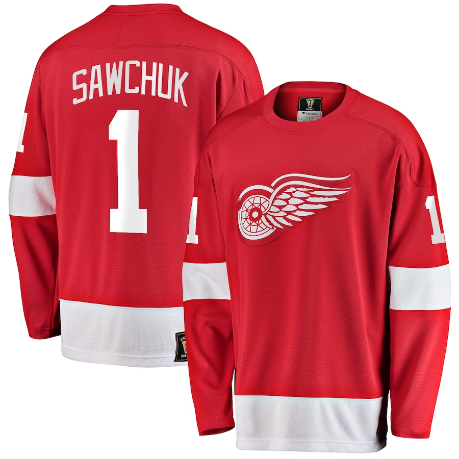 Men's Detroit Red Wings Terry Sawchuk #1 Red Premier Breakaway Retired Player Jerseys
