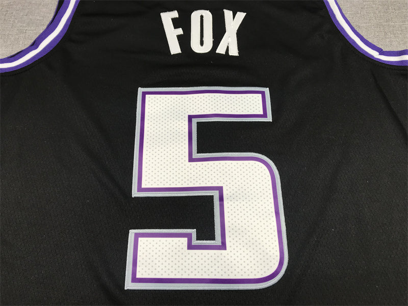 Men's Sacramento Kings De'Aaron Fox Black Fast Break Replica Jerseys City Edition