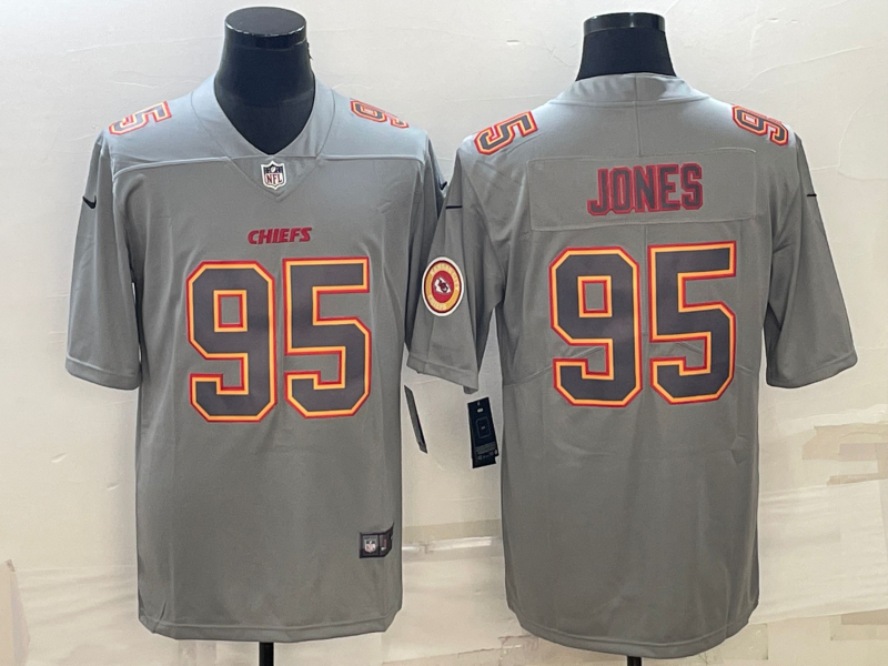 Men's Kansas City Chiefs Chris Jones #95 Grey Game Jerseys