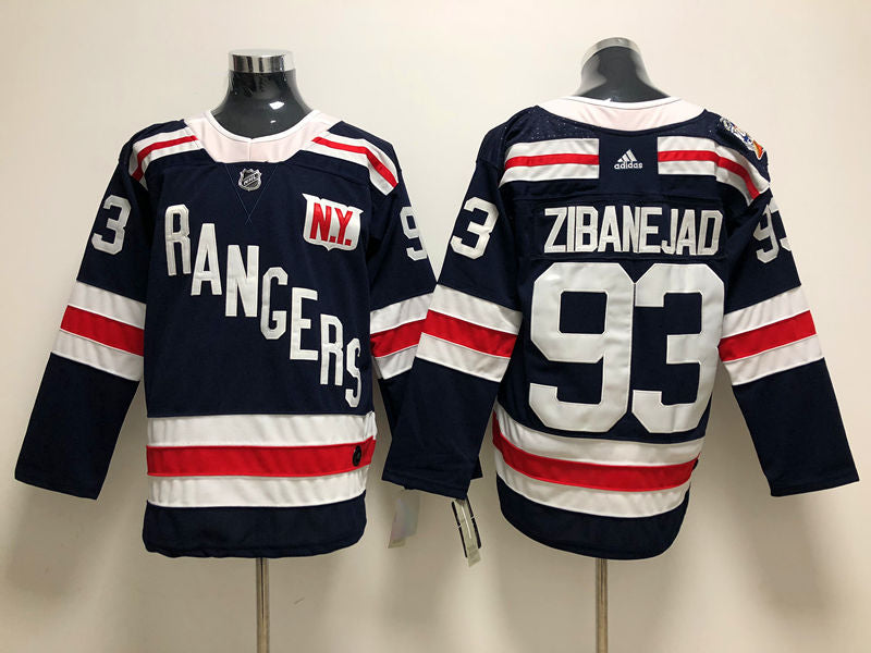 Men's New York Rangers Mika Zibanejad #93 Navy Player Jerseys