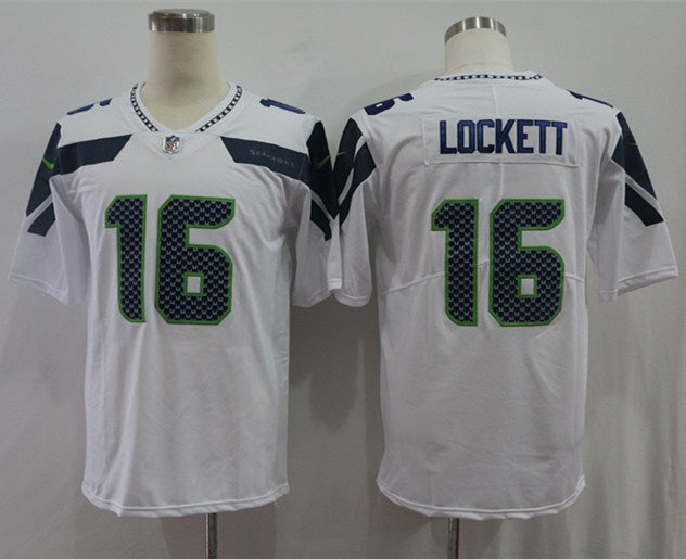 Men's Seattle Seahawks Tyler Lockett #16 White Game Jerseys