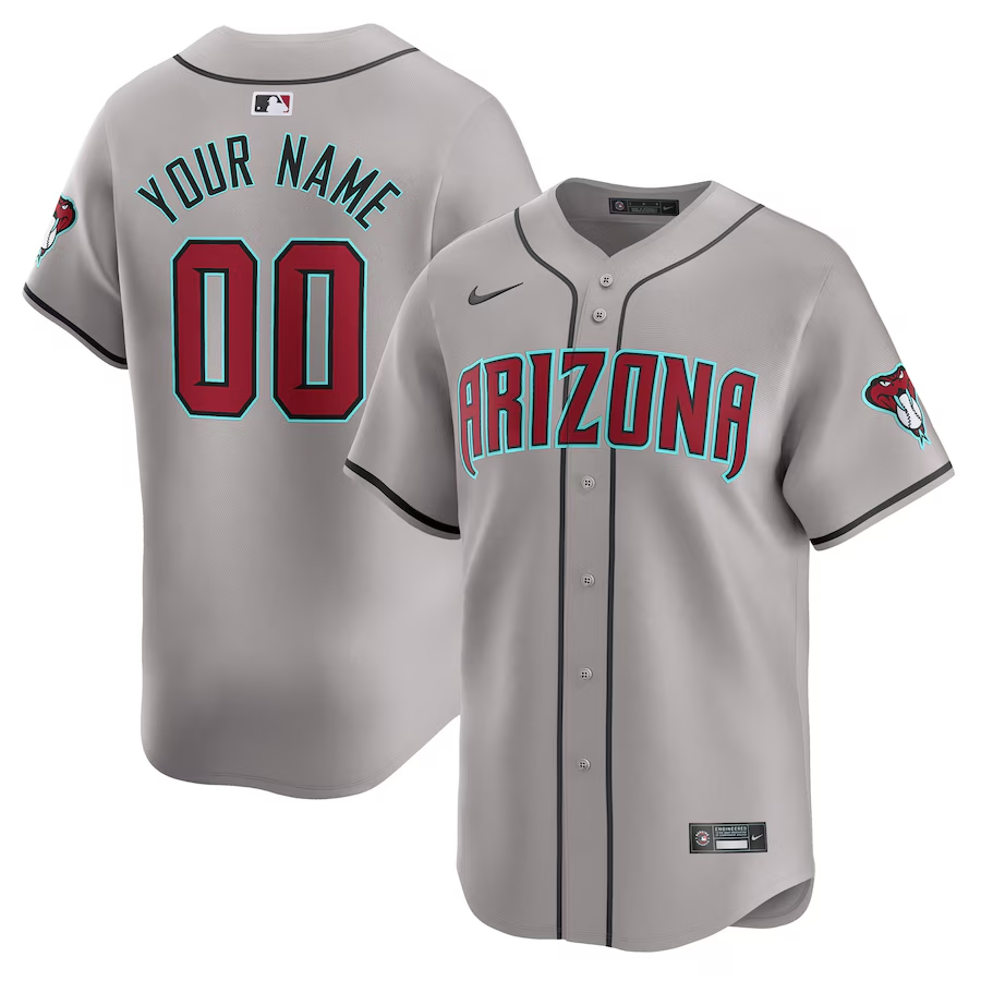Men's Arizona Diamondbacks Gray Away Limited Custom Jerseys