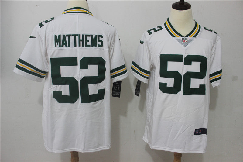 Men's Green Bay Packers Clay Matthews #52 White Game Player Jerseys