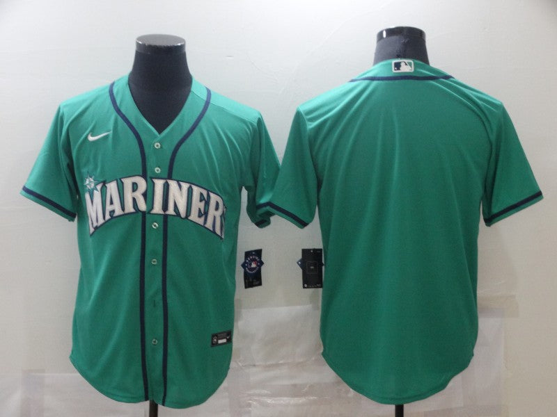 Men's Seattle Mariners Aqua Alternate Replica Blank Jerseys