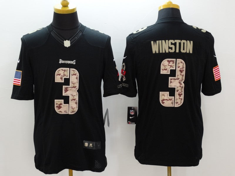 Men's Tampa Bay Buccaneers Jameis Winston #3 Black Authentic Game Jerseys