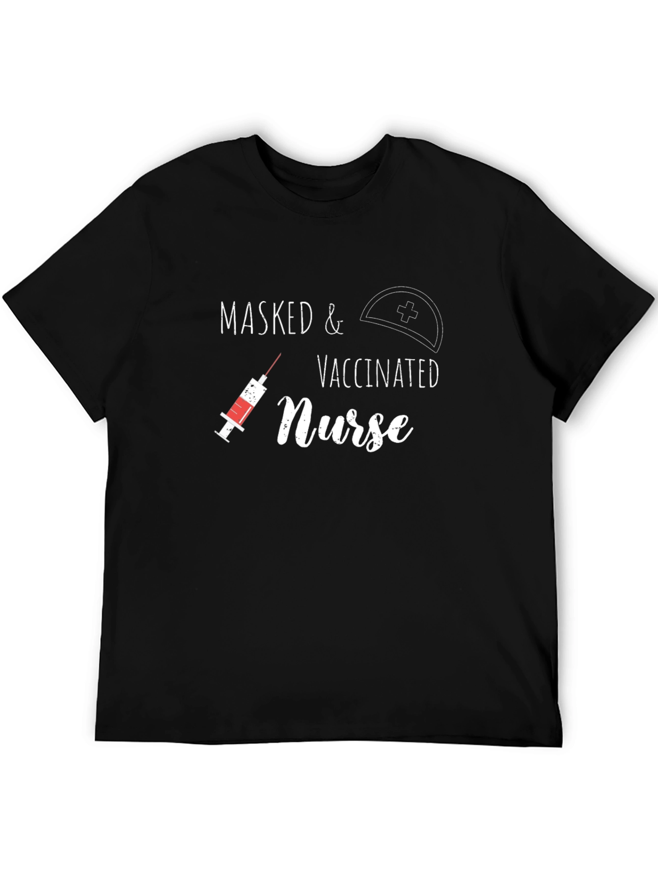 Masked & Vaccinated Nurse Graphic T-Shirt