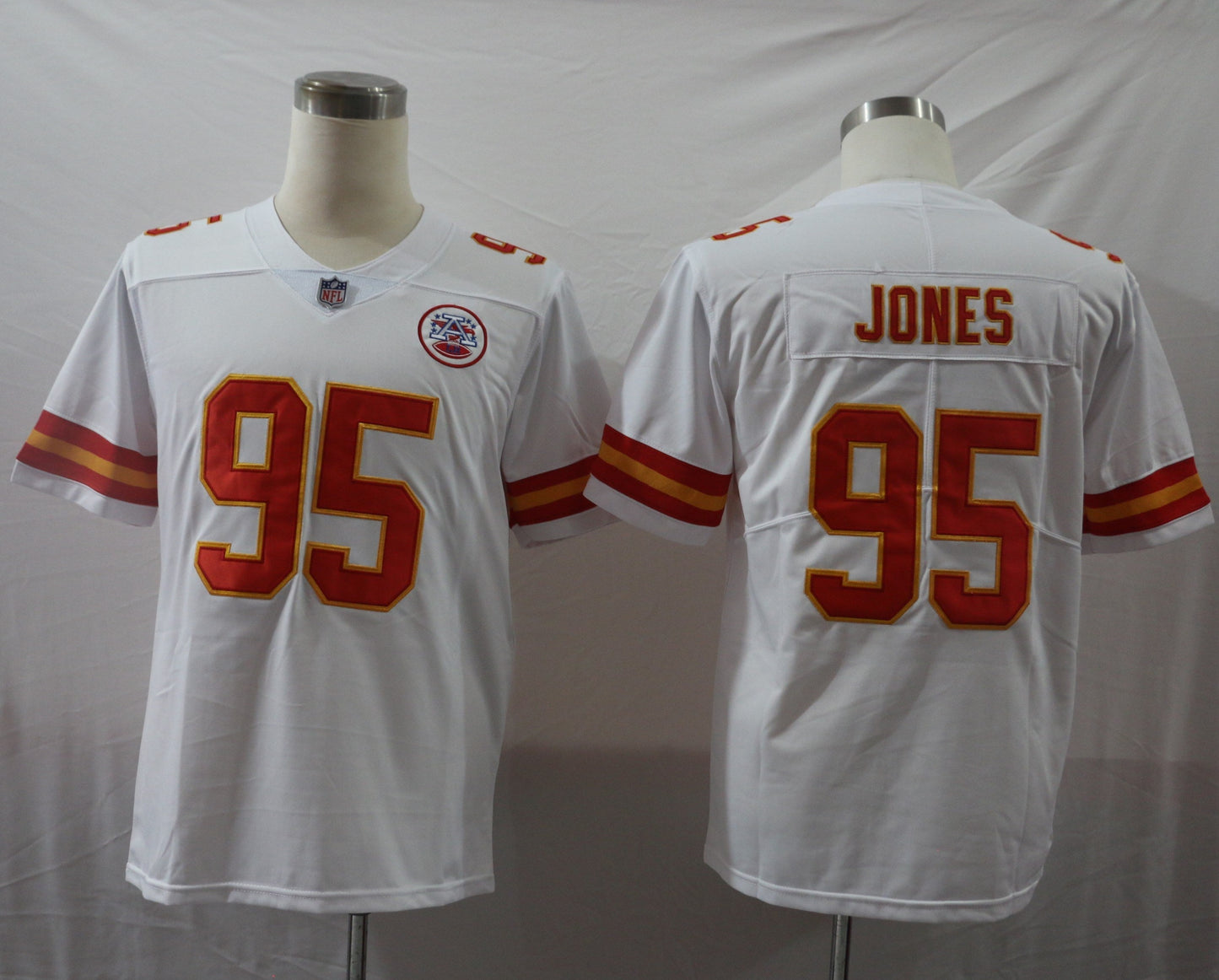 Men's Kansas City Chiefs Chris Jones #95 White Game Jerseys