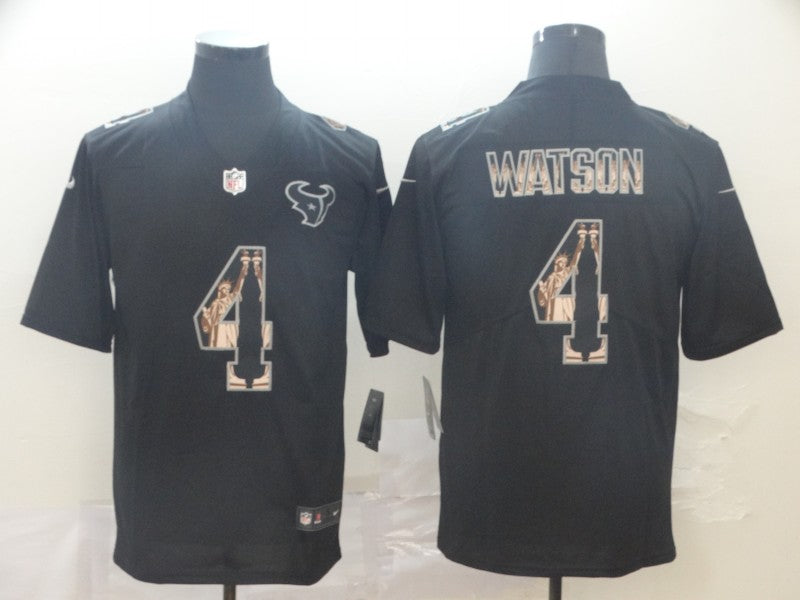 Men's Houston Texans #4 Deshaun Watson Black Alternate Game Jerseys