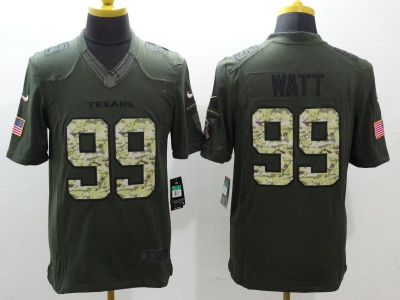 Men's Houston Texans J.J. Watt #99 Army Green Game Jerseys