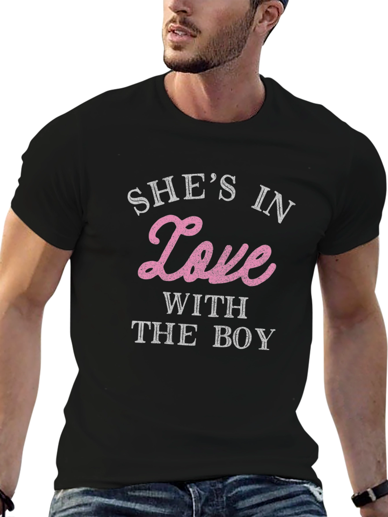 Shes In Love With The Boy Black T-Shirt
