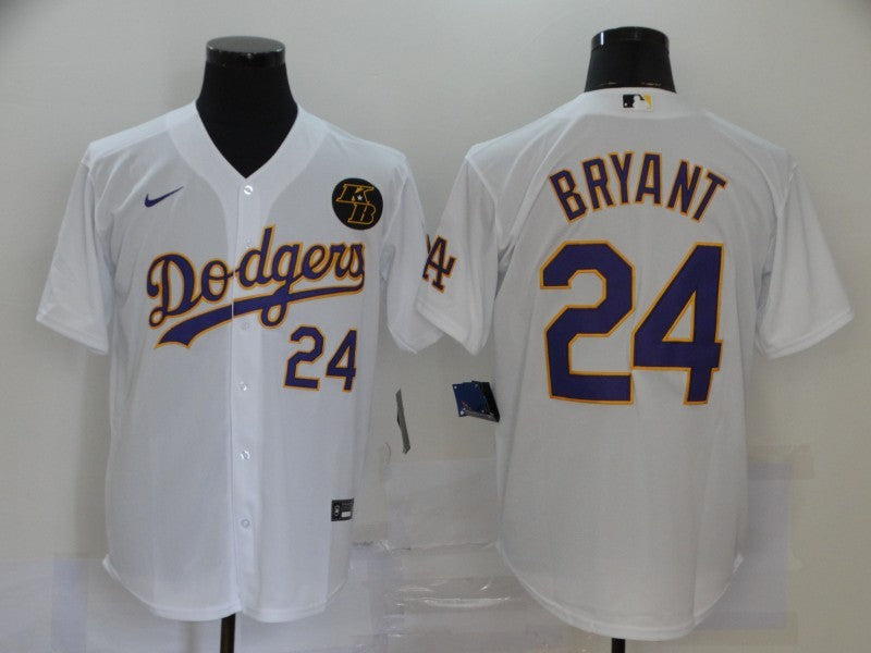Men's Los Angeles Dodgers Kobe Bryant #24 White Replica Player Jerseys