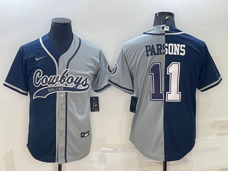 Men's Dallas Cowboys Micah Parsons #11 Navy/Gray Player Jerseys Joint Edition