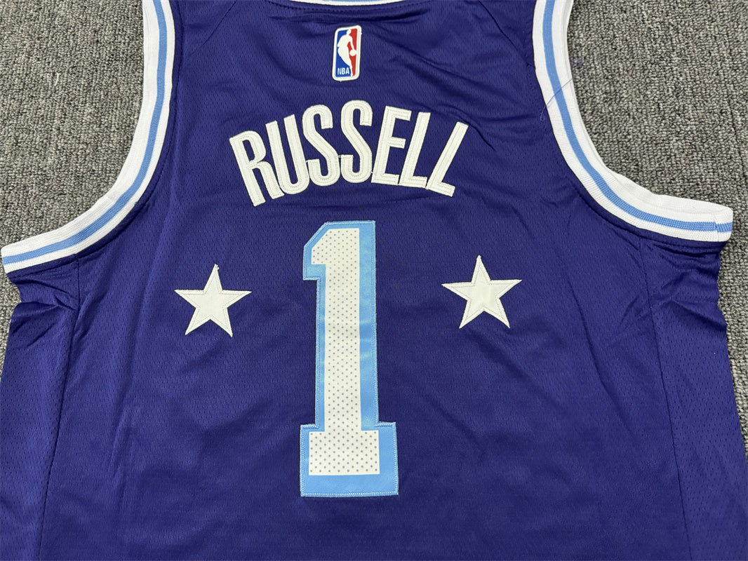 Men's Los Angeles Lakers D'Angelo Russell #1 Purple Swingman Jerseys
