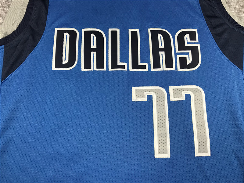 Men's Dallas Mavericks Luka Doncic #77 NBA Blue Replica Jerseys