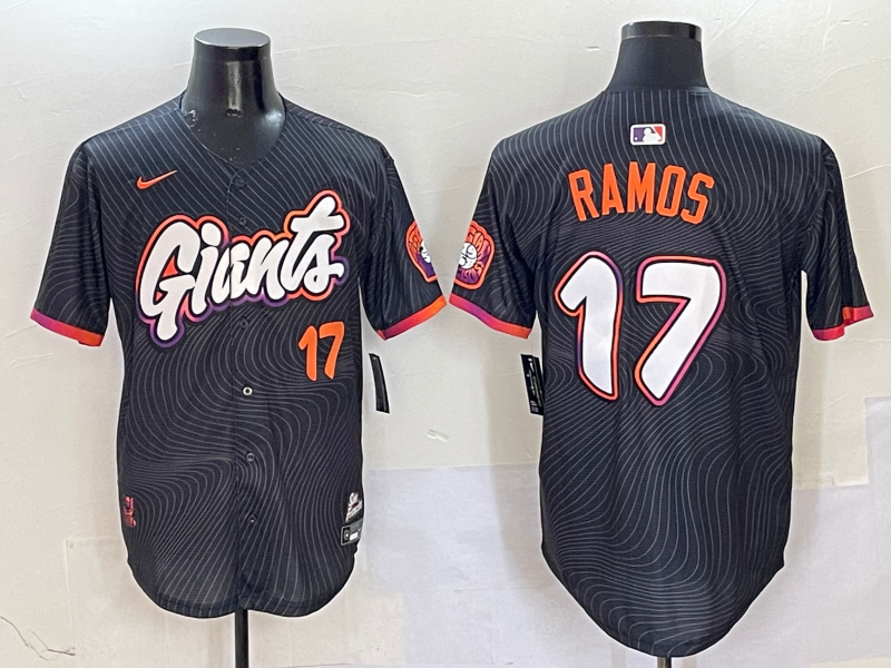 Men's San Francisco Giants Heliot Ramos #17 Black 2025 City Connect Limited Player Jerseys