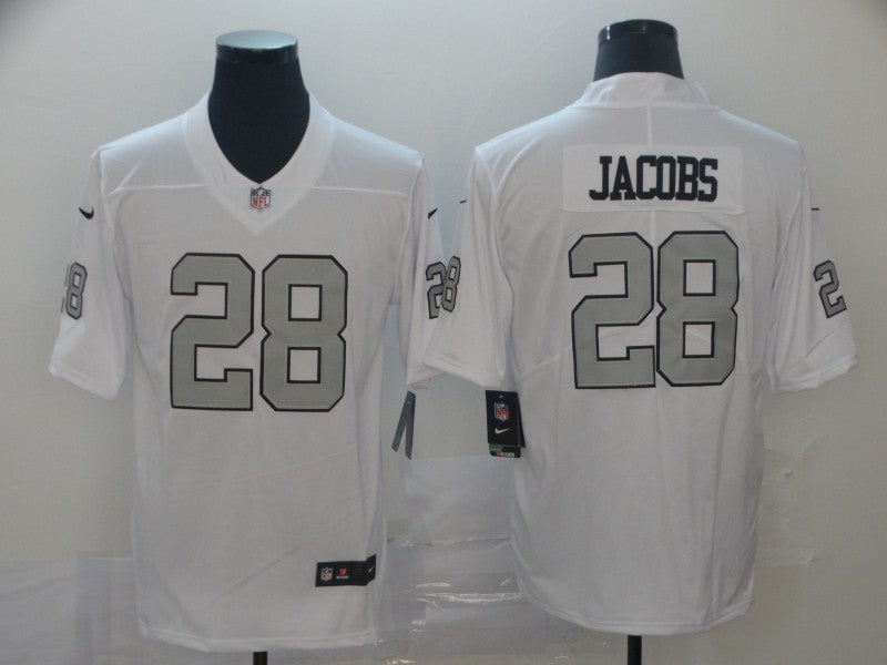 Men's Las Vegas Raiders Josh Jacobs #28 White Player Game Jerseys