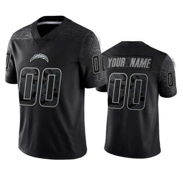 Custom1 Los Angeles Chargers Active Player Black Reflective Limited Stitched Football Jerseys  American Jerseys