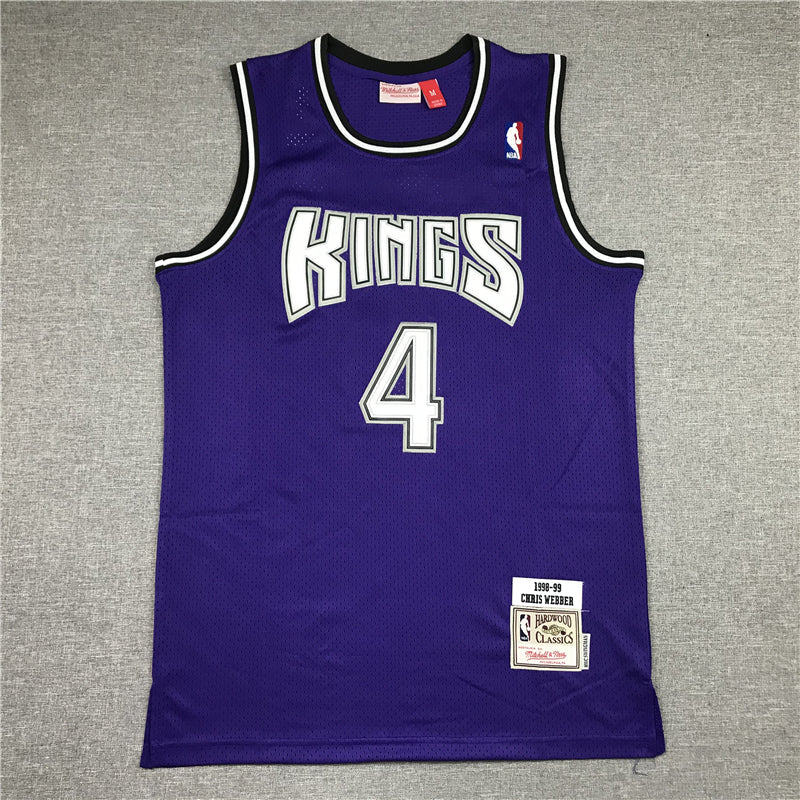 Men's Sacramento Kings Chris Webber #4 purple Retro Jerseys