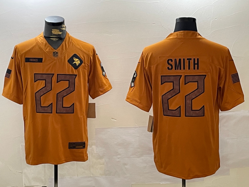 Men's Minnesota Vikings Harrison Smith #22 Brown 2023 Salute To Service Limited Jerseys