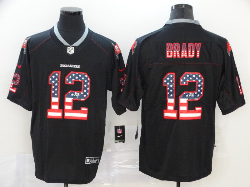 Men's Tampa Bay Buccaneers Tom Brady #12 Black Authentic Game Jerseys