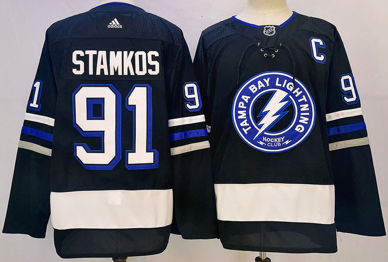 Men's Tampa Bay Lightning Steven Stamkos #91 Blue Game Jerseys