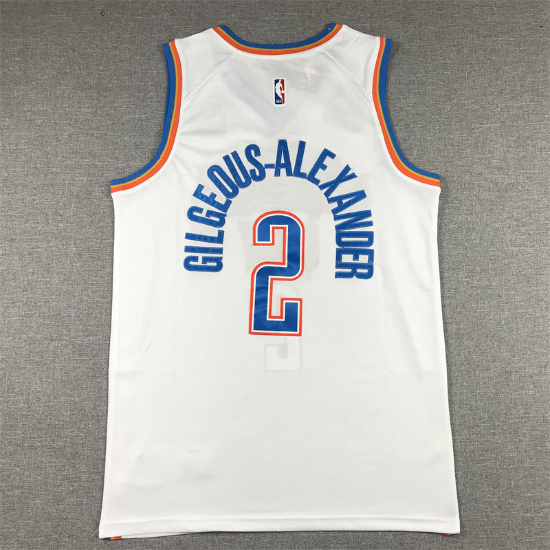 Men's Oklahoma City Thunder Shai Gilgeous-Alexander #2 White 2022/23 Fast Break Replica Jerseys - Association Edition