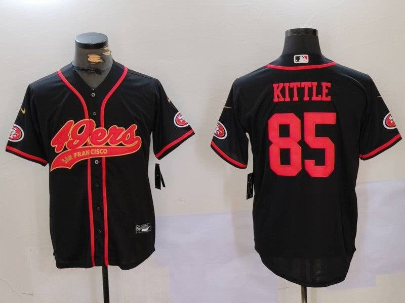 Men's San Francisco 49ers George Kittle #85 Black Replica Player Jerseys