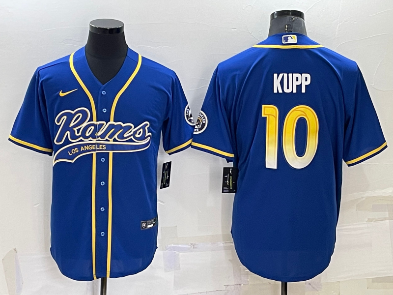 Men's Los Angeles Rams Cooper Kupp #10 Blue Game Jerseys Joint Edition