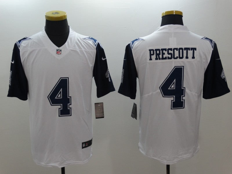 Men's Dallas Cowboys #4 Dak Prescott White Rush legend Jerseys