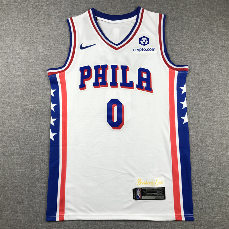 Men's Philadelphia 76ers Tyrese Maxey White Fastbreak Replica Player Jerseys