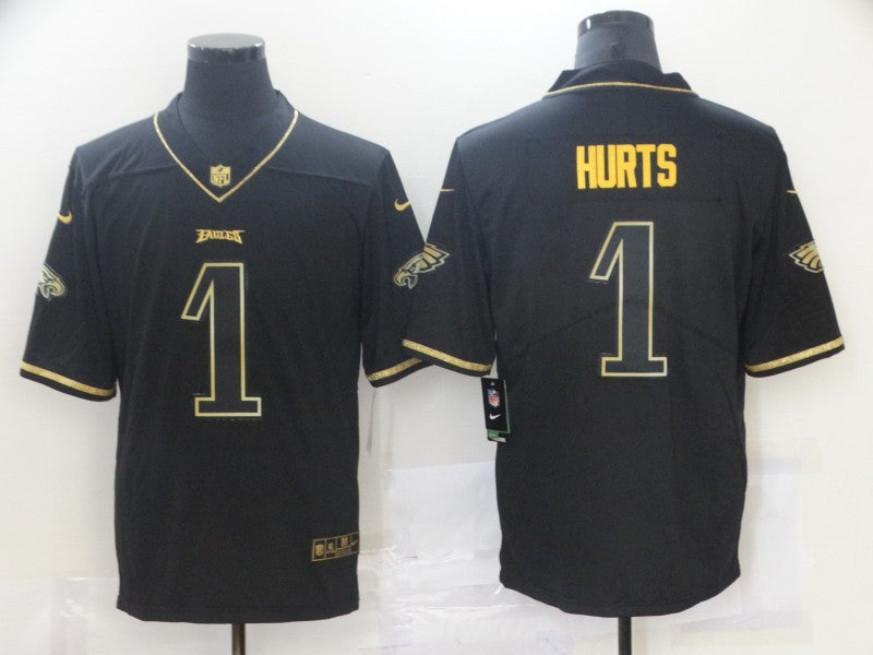 Men's Philadelphia Eagles Jalen Hurts #1 Black Game Player Jerseys