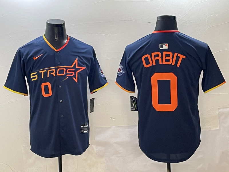 Men's Houston Astros Orbit #0 Navy 2025 City Connect Limited Player Jerseys
