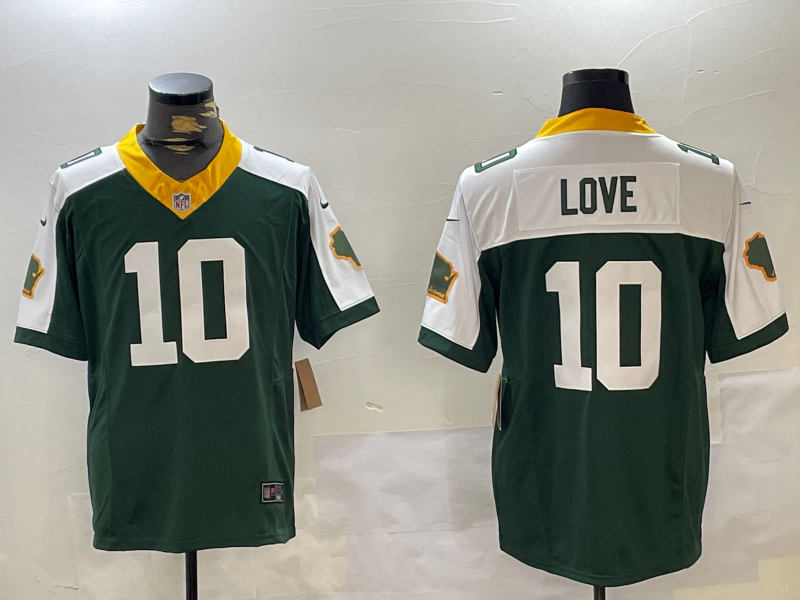 Men's Green Bay Packers Jordan Love #10 Green Team Game Jerseys