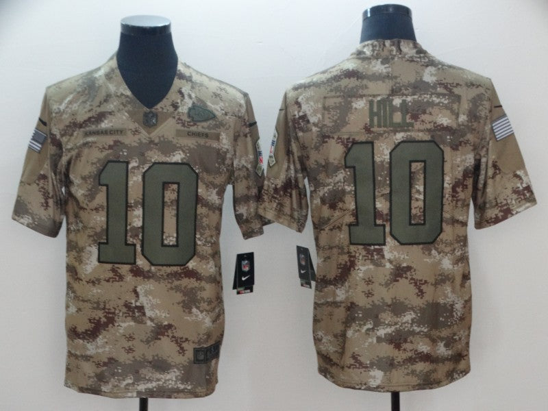 Men's Kansas City Chiefs Tyreek Hill #10 Camouflage Game Jerseys
