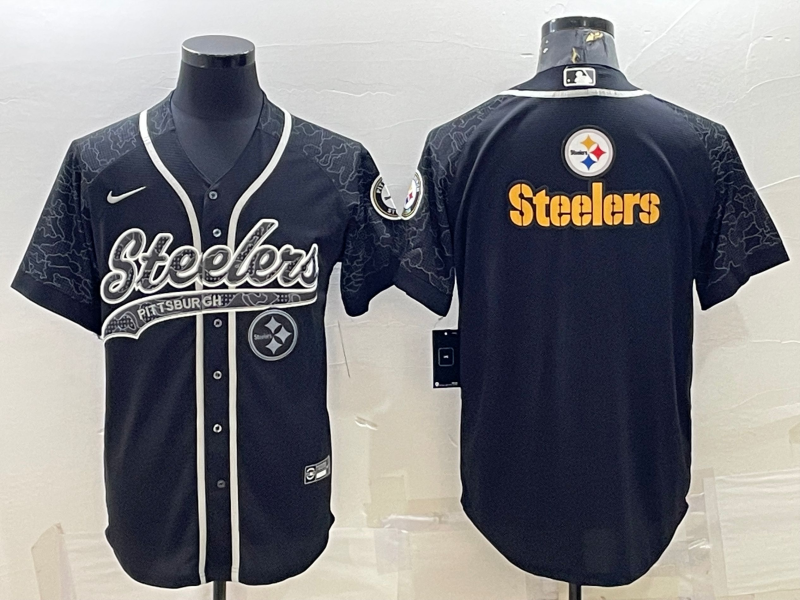 Men's Pittsburgh Steelers Black Retired Player RFLCTV Limited Jerseys