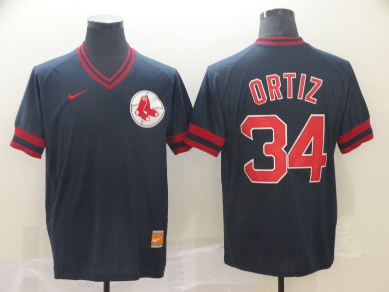 Men's Boston Red Sox David Ortiz #34 Navy Replica Player Jerseys