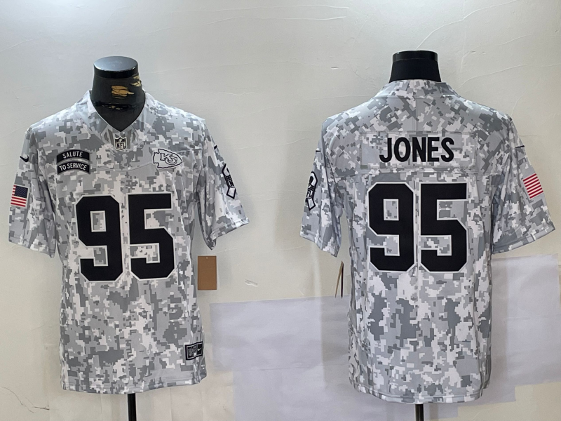 Men's Kansas City Chiefs Chris Jones #95 Arctic Camo 2024 Salute to Service Limited Jerseys