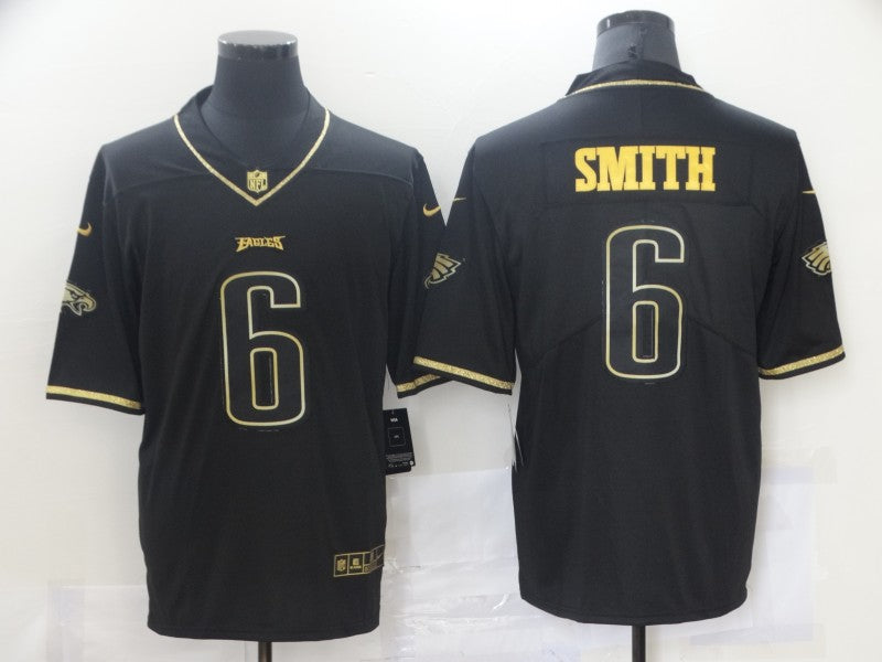 Men's Philadelphia Eagles DeVonta Smith #6 Black Game Player Jerseys
