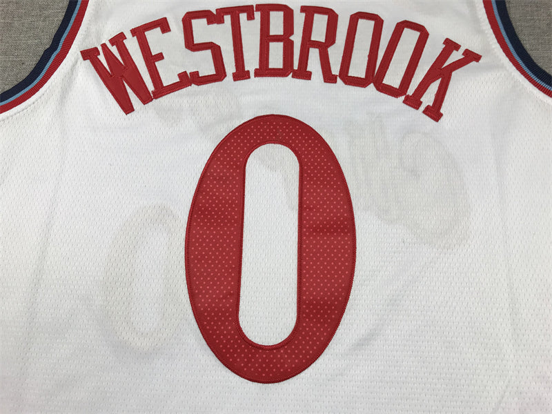 Men's LA Clippers Russell Westbrook #0 White Swingman Jerseys
