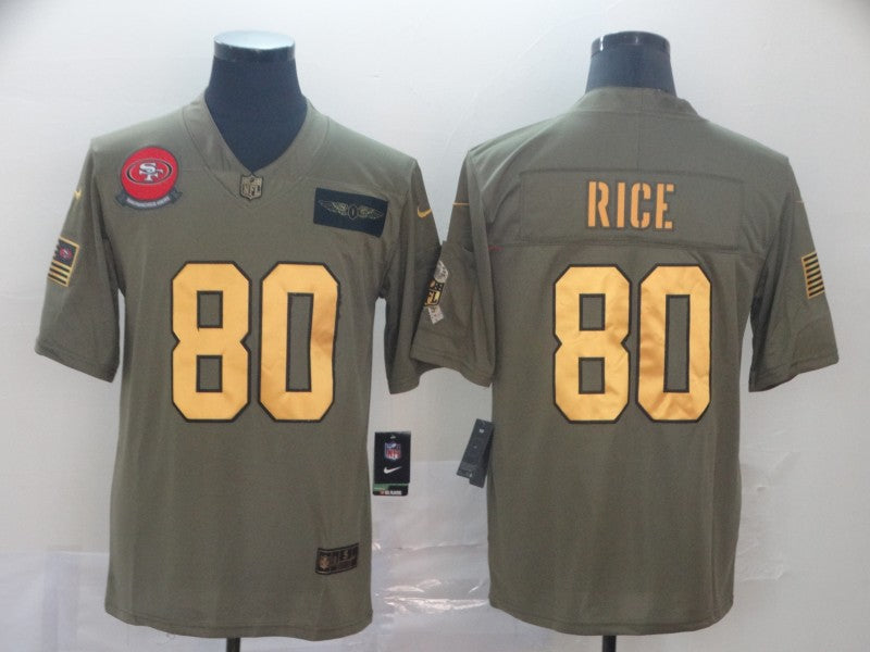 Men's San Francisco 49ers Jerry Rice #80 Brown Game Player Jerseys