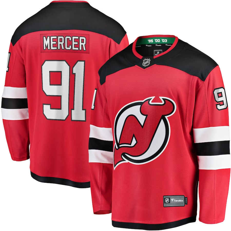 Men's New Jerseys Devils Dawson Mercer #91 Red Player Game Jerseys