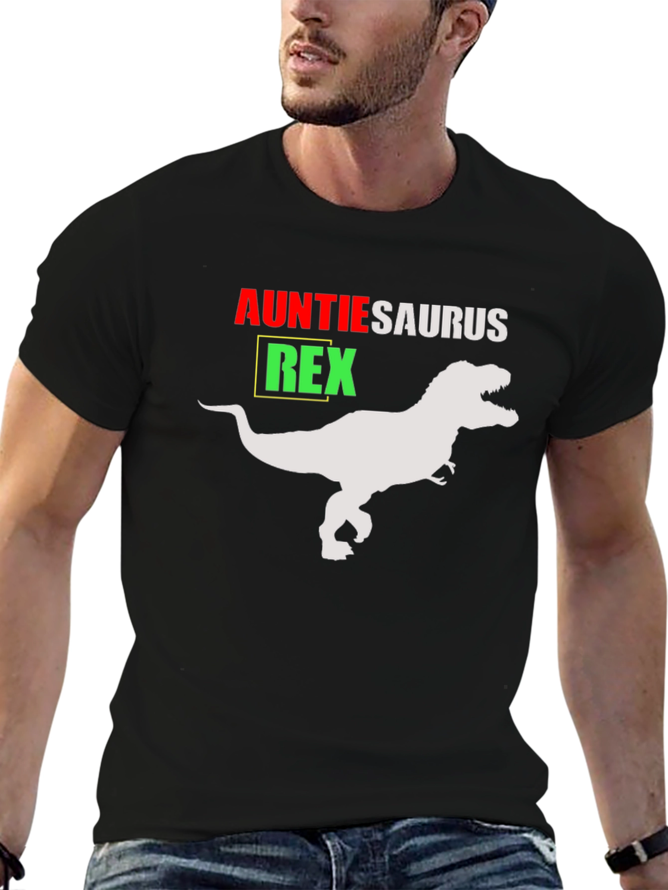 Auntie Saurus Rex T-Shirt - Funny Aunt Dinosaur Tee