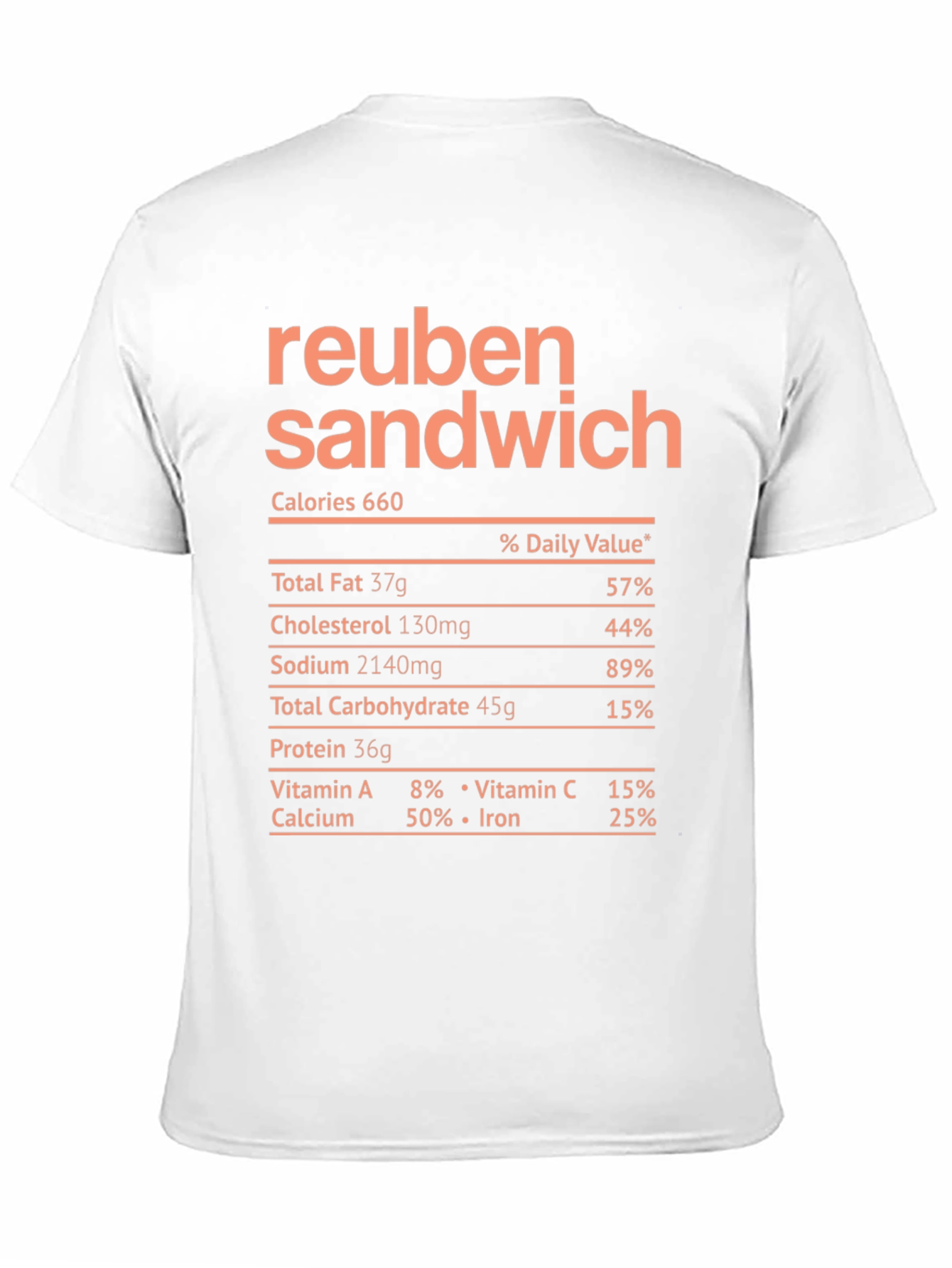 Reuben Sandwich Nutrition Facts T-Shirt