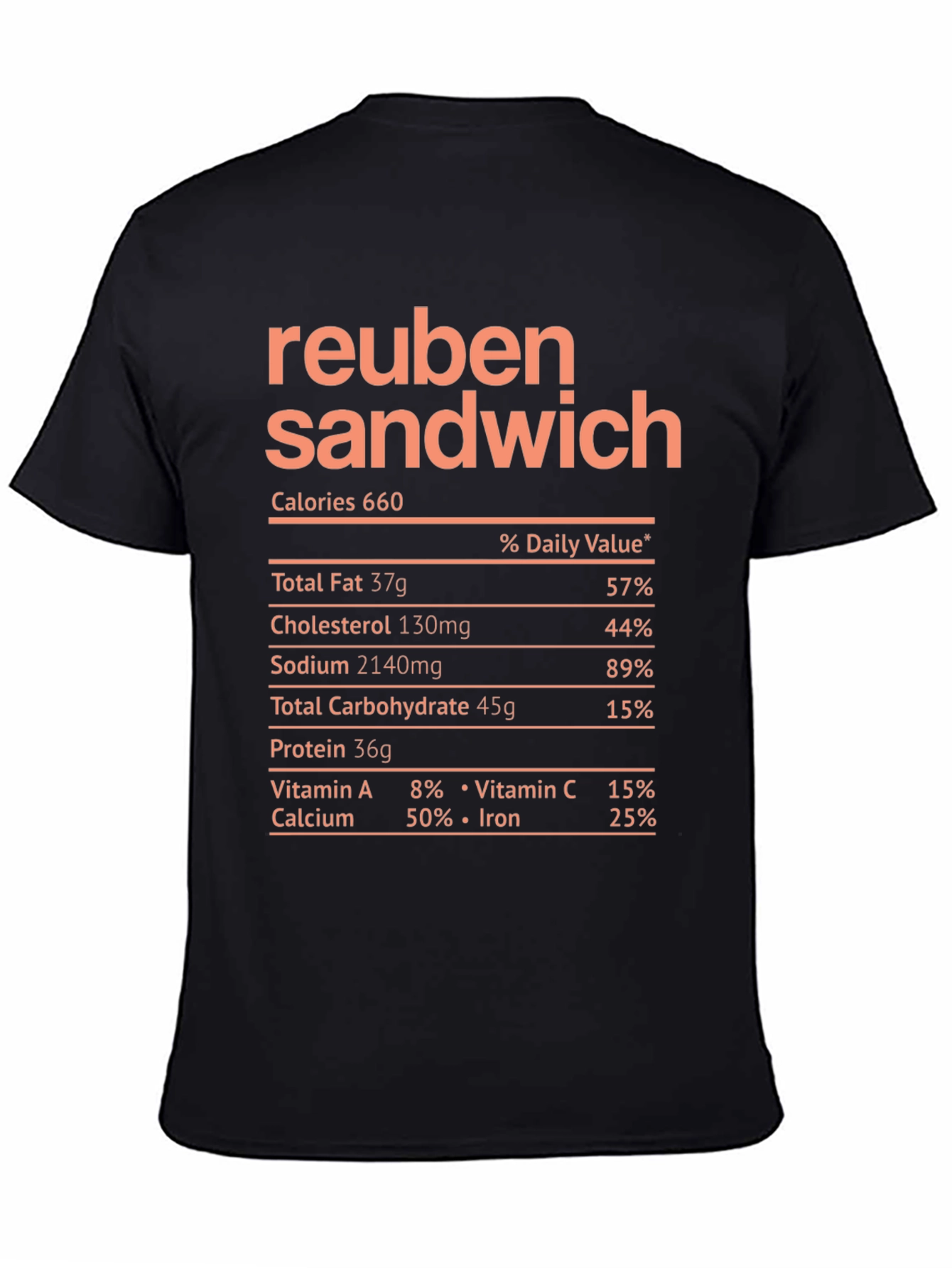 Reuben Sandwich Nutrition Facts T-Shirt