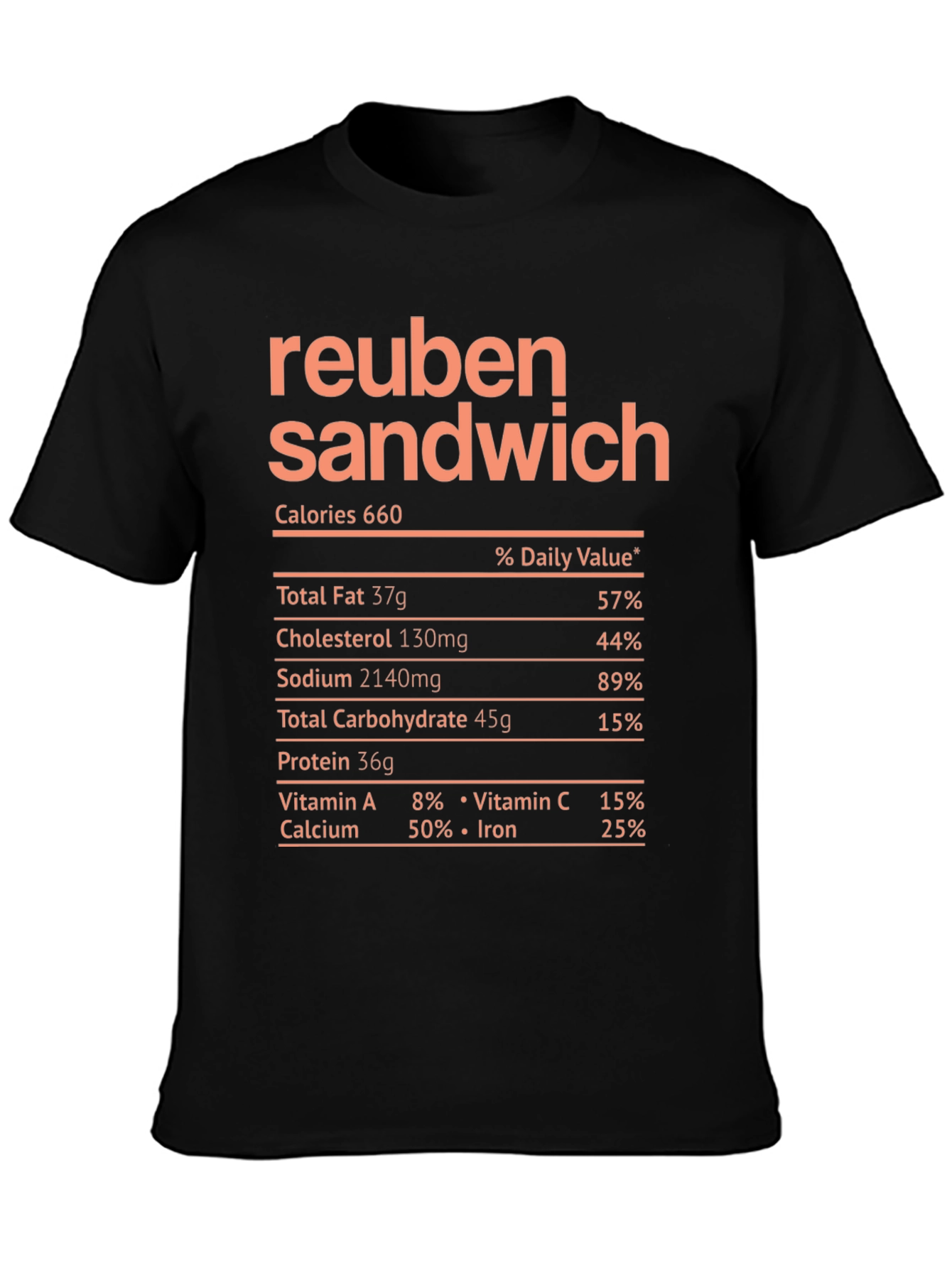 Reuben Sandwich Nutrition Facts T-Shirt