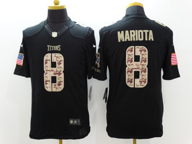 Men's Tennessee Titans Marcus Mariota #8 Black Authentic Game Jerseys
