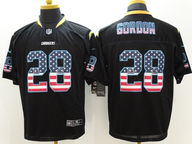 Men's Los Angeles Chargers Melvin Gordon III #28 Black Game Jerseys