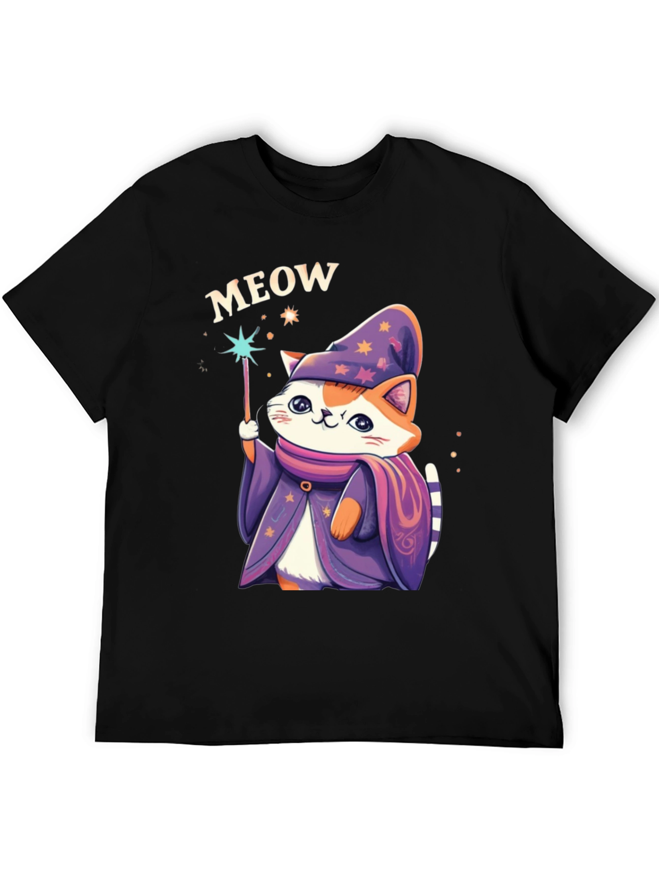 Wizard Cat Graphic T-Shirt - Meow Magic